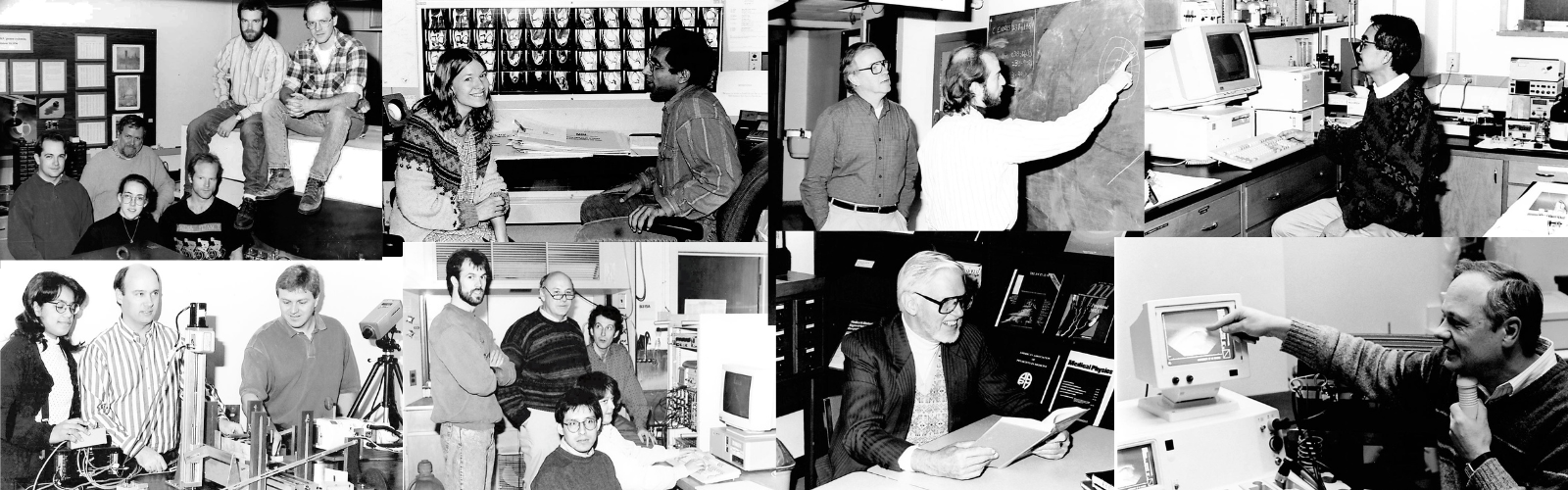 black and white collage of students and faculty 1991